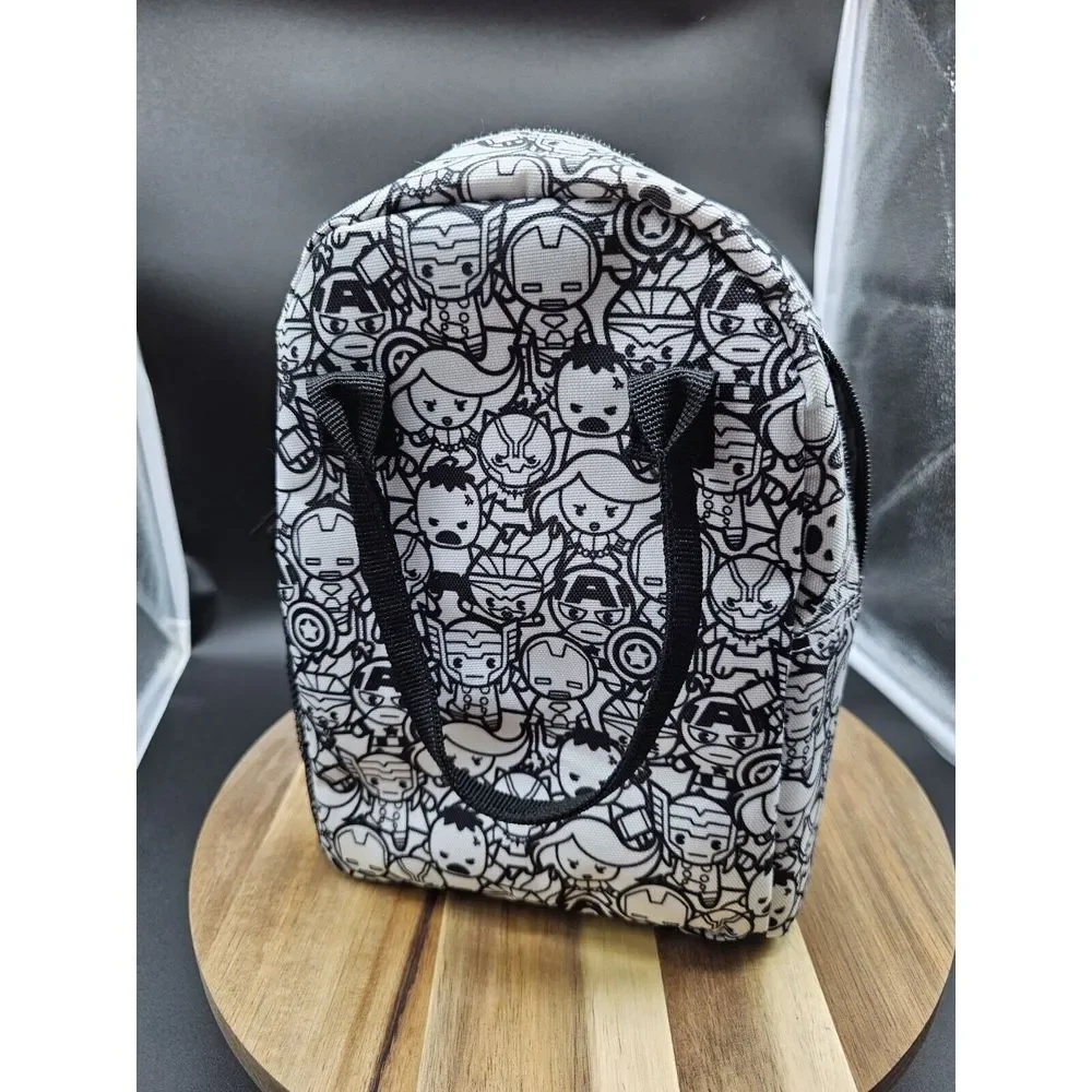 Yoobi X Marvel Avengers Black White Superheroes Insulated‎ Lunch Bag